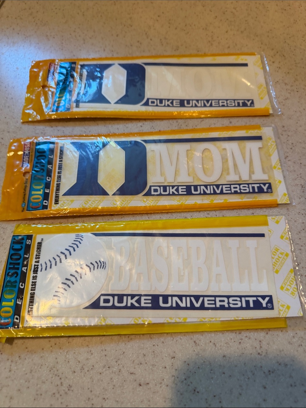 Duke Mom Duke Baseball White & Blue Decal Stickers - Pack - Great for Car window